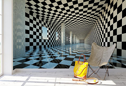 Fototapeta Čiernobiely 3d interiér